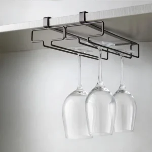 No Drilling Metal Wine Glass Holder - Stemware Rack for Under Cabinet Storage Kitchen Organization Kitchen/Bar Storage Supplies