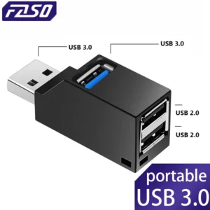 FASO USB 3.0 HUB Adapter Extender Mini Splitter Box 1 to 3 Ports High Speed USB 2.0 For PC Laptop U Disk Card Reader