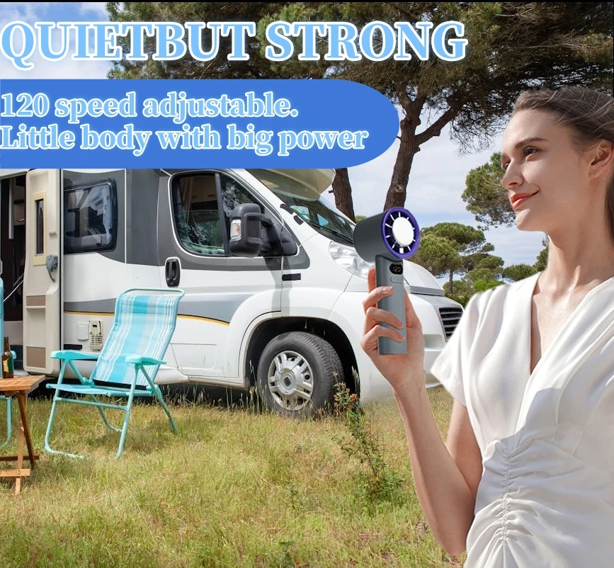 Portable Fan 120-Speed Digital Display Ice Cooling Tech Stylish Semiconductor Condensation Mini Personal Fan for Home, Office - Image 3