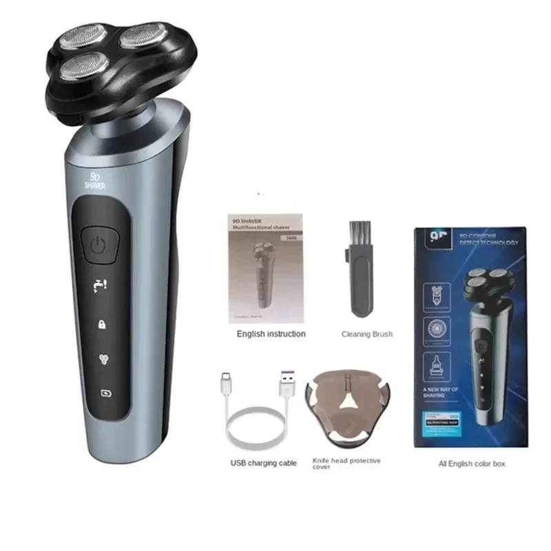 Men's Intelligent Rechargeable Shaver Wet/Dry Beard Razor ABS Tondeuse Dissolving Beard Rechargeable Razor for Smooth Skin - Image 2
