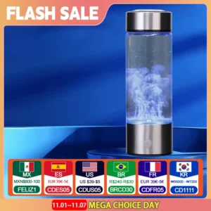 1pc 450ml Portable Hydrogen Water Generator 3 Minutes Mode High Concentration Hydrogen Water Generator