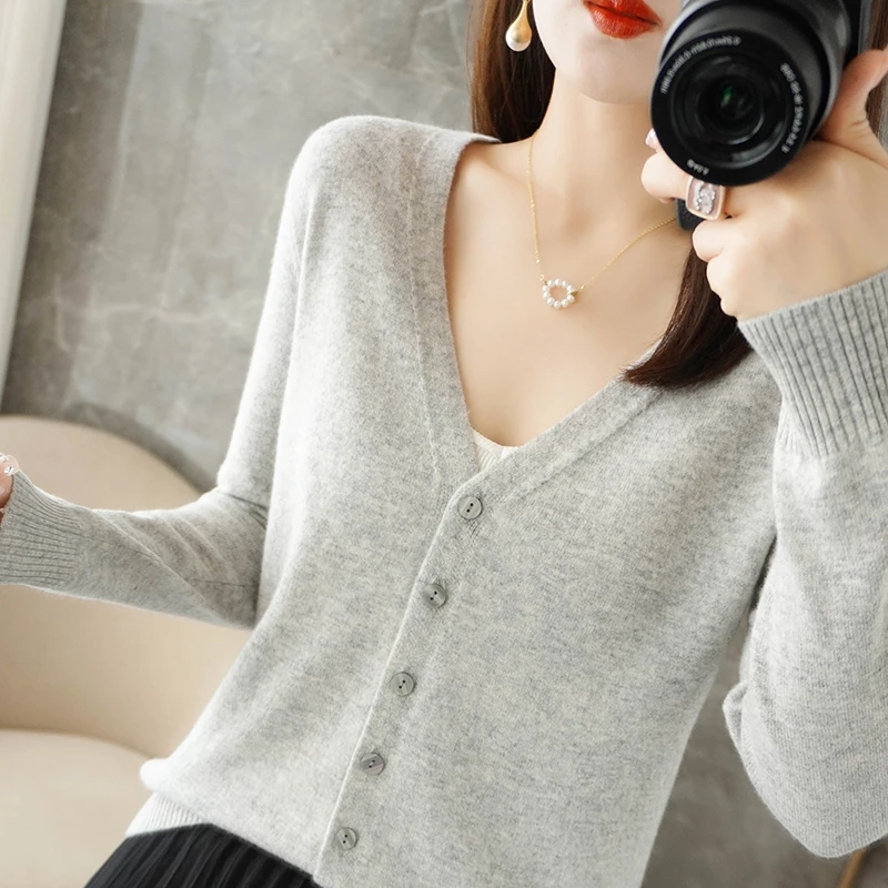 2024 New V-Neck Temperament Small Fragrant Wind Women Loose Sweater Sweater All Sweater Coat Special Offer Cardigan ZHI D035 - Image 24