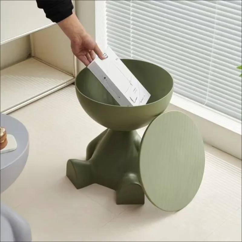 Creative sofa side table removable coffee table cream style simple household living room round table side table small table rack - Image 2