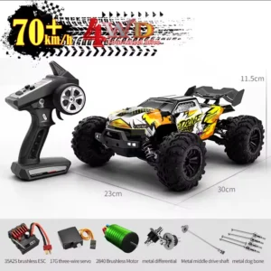 1:16 4WD 70KM/H RC Off-Road Car High Speed Cars With Led Lights 2.4G Inductor Brushless Remote Control Cars Children Toys