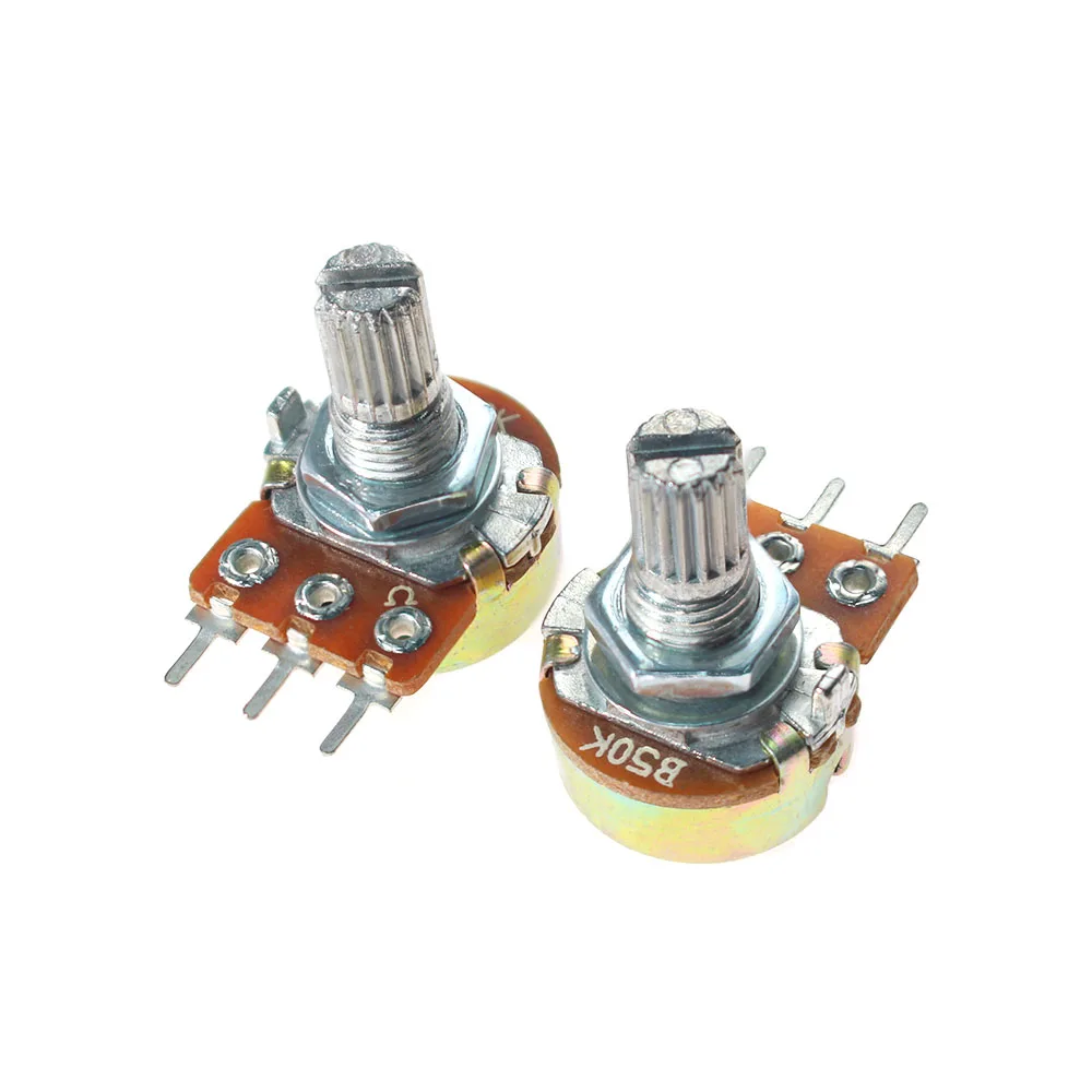 5PCS Rotary Potentiometer WH148 B10K Linear Potentiometer 15mm 3pin 1K 2K 5K 20K 50K 100K 250K 500K 1M with Nuts and Washers - Image 4