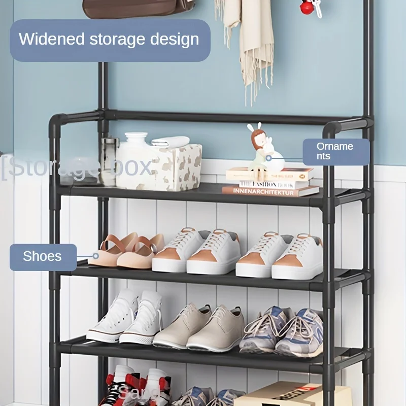 Simple Coat Rack With Shoe Storage Shelf Hallway Shelf For Storage Shoes Clothes Coat Hat Bag Umbrella Home Accessories - Image 6