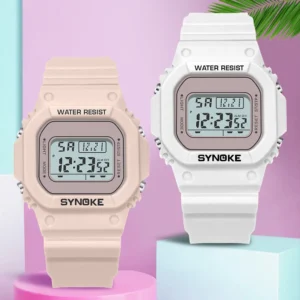 SYNOKE Digital Watches Lady Sports Luminous Multifunction Waterproof Chrono Wristwatch Girls Fashion Student Watch For Men