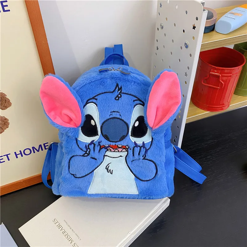 New Disney Stitch Plush Backpack Ins Japanese Blue Funny Cartoon Large-Capacity Student Backpack Kindergarten Bag Child Gift - Image 8