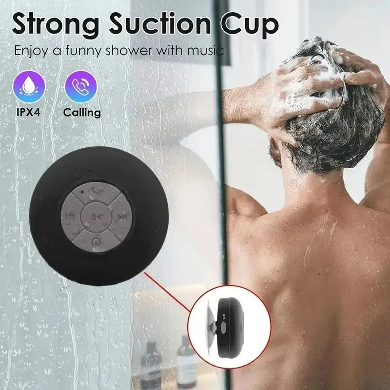 Portable Bluetooth Wireless Waterproof Speaker With Suction Cup Small Stereo For Car Bathroom Mobile Music Listening Device - Image 5