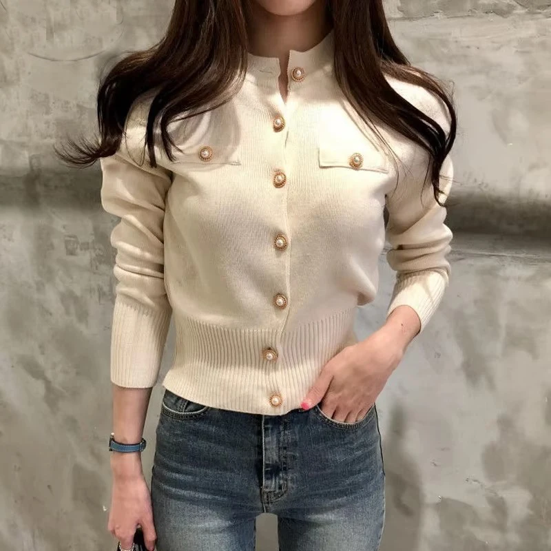 2025 Autumn Long Sleeve Fashion Women Cardigans Sweater Knitted Coat Short Casual Single Breasted Korean Slim Chic Ladies Tops - Image 5