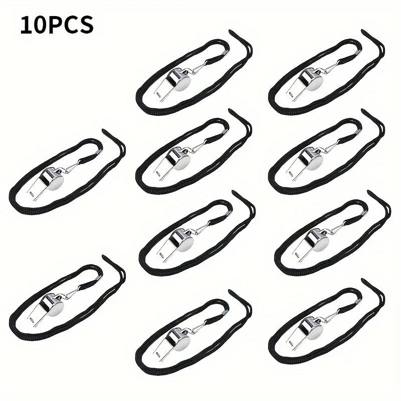 1/10Pcs Stainless Steel Metal Whistles, Professional Football Basketball Sports Referee Training Whistle - Image 7