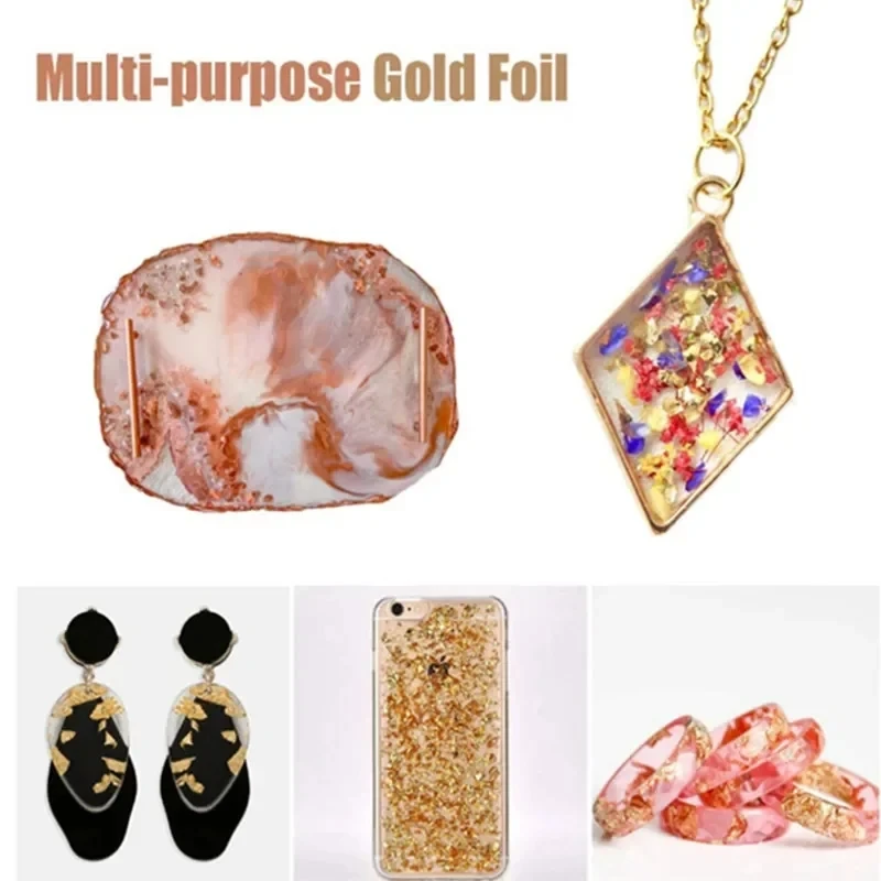 3g Golden Silvery Foil Decorative Paper Resin Mold Filling Resin Jewelry Making Metallic Foil Flakes For Nail Art Painting Craft - Image 5