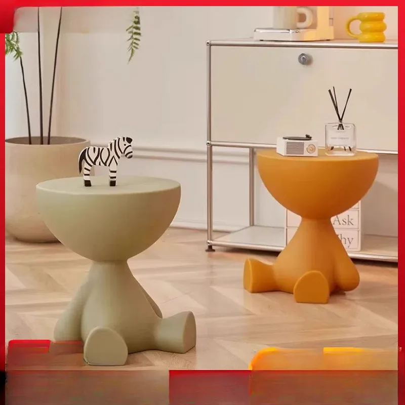 Creative sofa side table removable coffee table cream style simple household living room round table side table small table rack