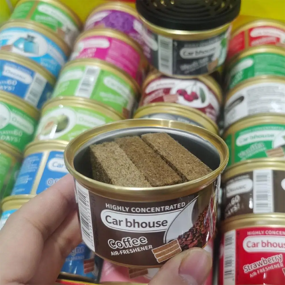 Car Flavoring Car Air Fresheners Perfume Canned Wood Blocks Coffee Flavor Long-Lasting Auto Aromatherapy Car Deodorant Supplies - Image 2