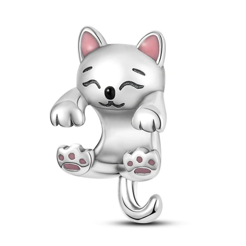 Original 925 Sterling Silver Charms Beads Cute Cat Dog Tiger Koala Animal Charm Pendant For Women Fine DIY Birthday Jewelry Gift - Image 10