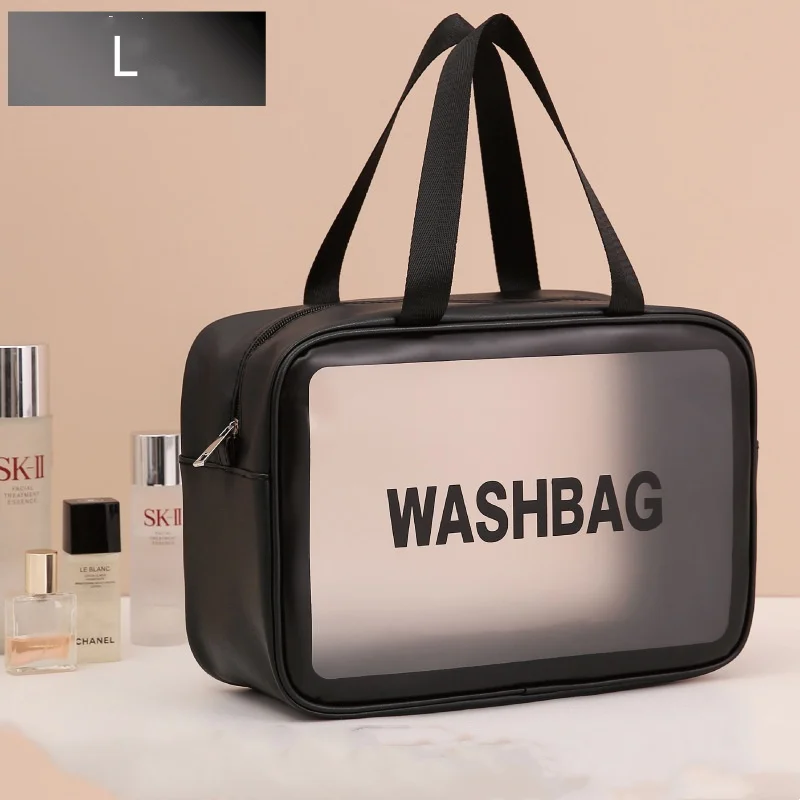 Portable Cosmetic Waterproof Bag Large Capacity Dust Proof Make Up Storage Handbags PVC Fashion Transparent Travel Bags - Image 8