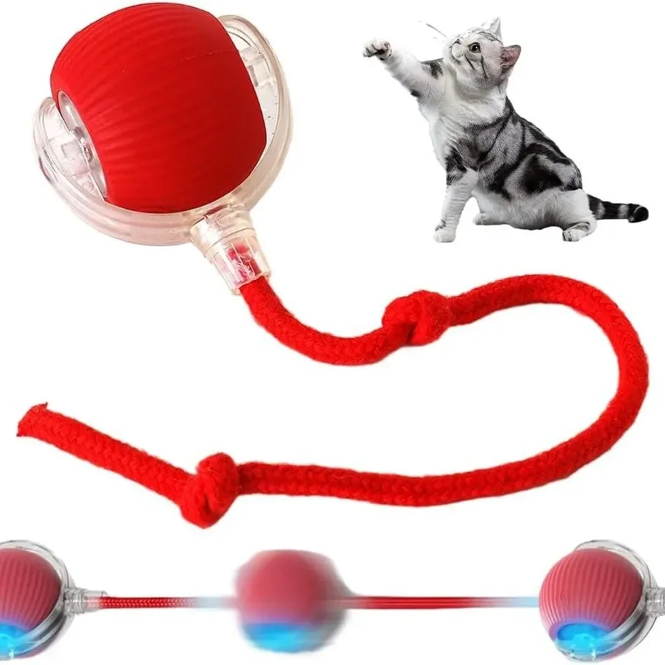 Smart Cat Toys Automatic Rolling Ball Fake Tail Rechargeable Electric Pet Interactive Toy Dog Cat Training Imitate Mouse Tail - Image 4