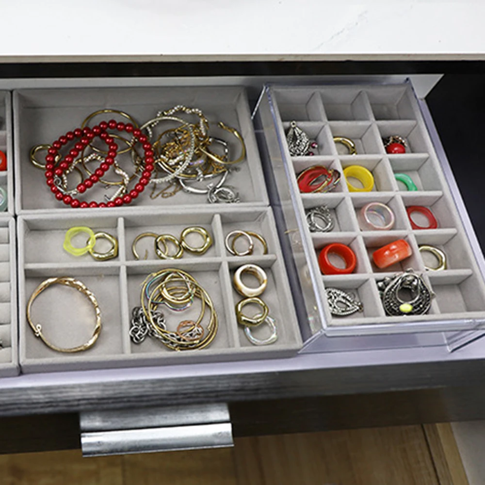 1PC Velvet Ring Box, Jewelry Box, Earring Box, Pendant Box, Drawer Dust-Proof Jewelry Box, Display Box - Image 2