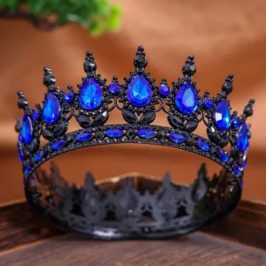 Baroque Retro style Round Wedding Crown Bridal Pageant Rhinestone Crystal Tiaras Crown Molding Headpieces For Queens and King