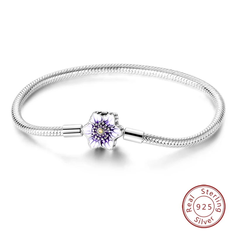 Bracelet Silver 925 Original 17-20CM Star Moon Sun Four Leaf Clover Green Zircon Bracelets Fit DIY Charms Birthday Jewelry Gifts - Image 59