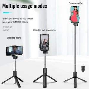 Handheld 360 Degree Flexible Sports Camera Mini Selfie Stick Tripod with Wireless Remote Mobile Phone Monopod Stand