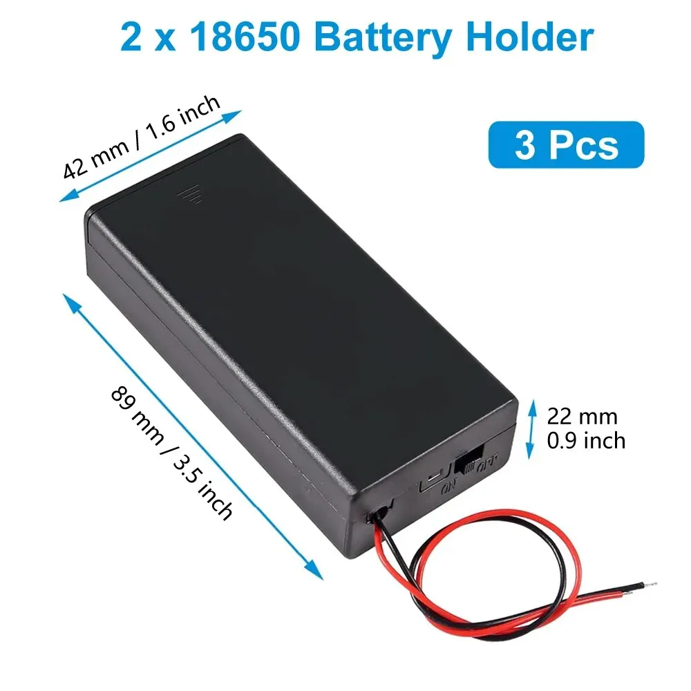 3pcs 18650 Battery Holder Box 1 Slot 3.7V Battery Storage Case 1/2/3/4 Cell Plastic Container with Connect Black Red Wires - Image 11