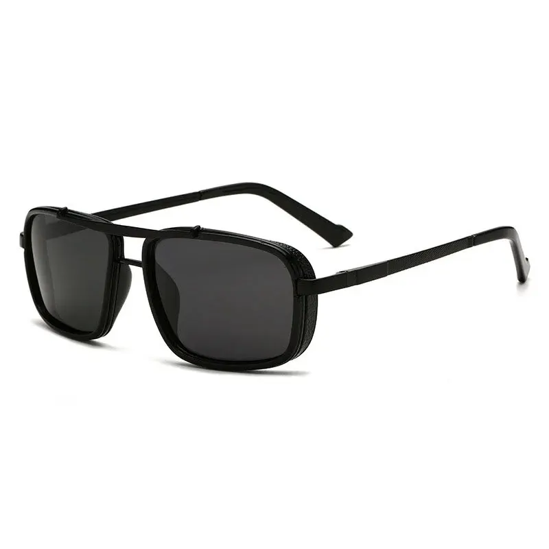 New Sunglasses Punk Sunglasses New Men's Square Uv400 Twin-beam Aviator Sunglasses - Image 14