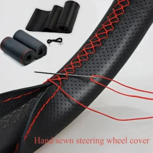 NEW PU Steering Wheel Cover For Car Universal 38cm Braiding Steering Wheel Protector Cover Anti Slip Wear-resistant