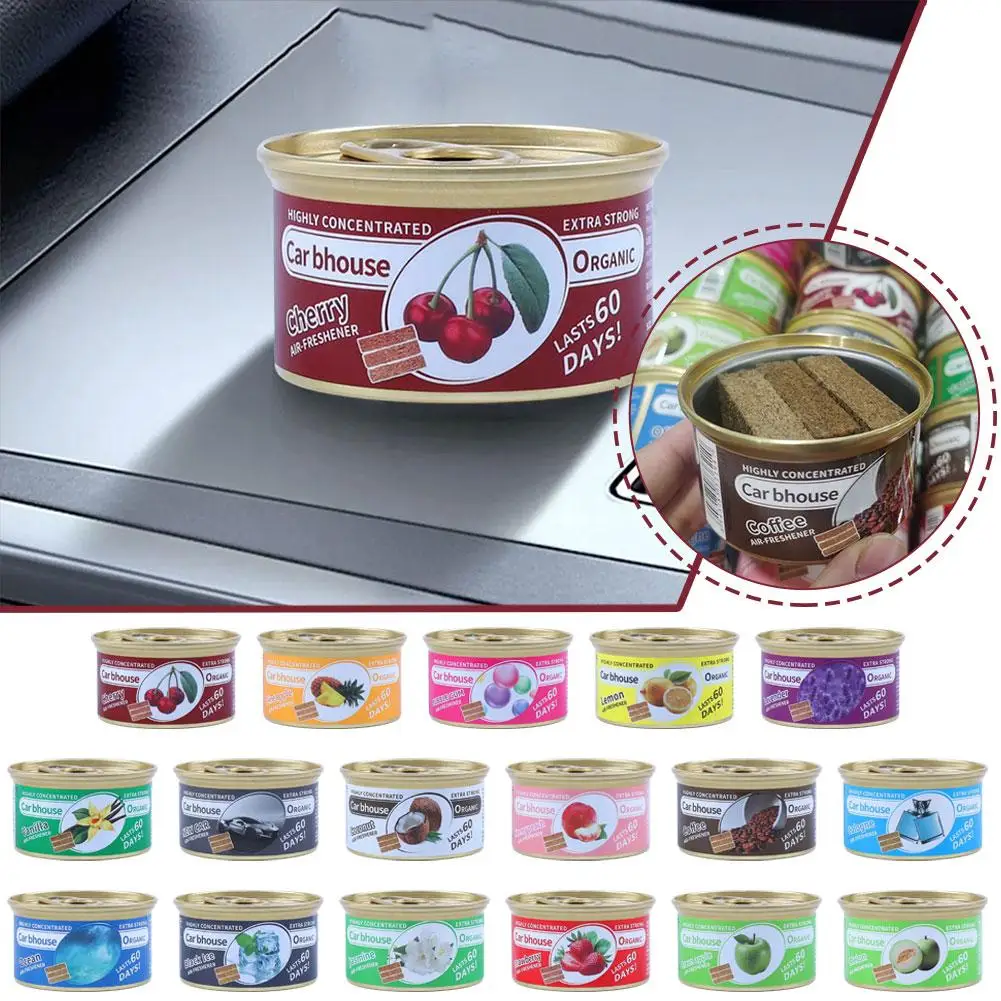 Car Flavoring Car Air Fresheners Perfume Canned Wood Blocks Coffee Flavor Long-Lasting Auto Aromatherapy Car Deodorant Supplies - Image 3