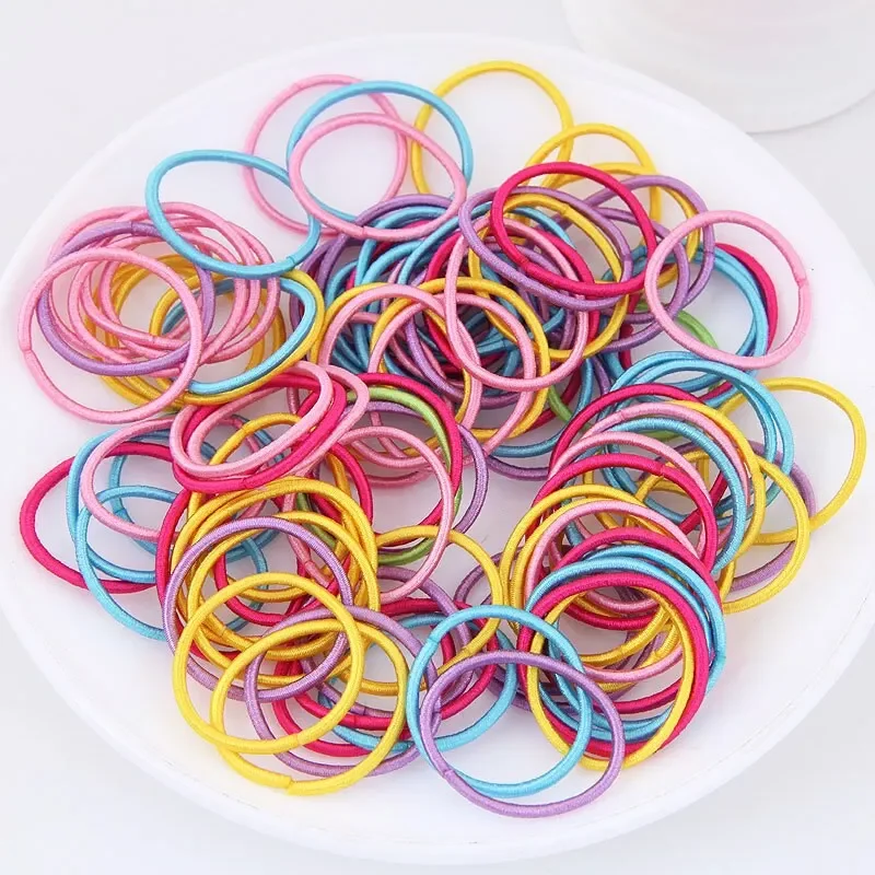 250/300Pcs Girls Colorful Hair Bands Set Nylon Elastic Rubber Band Children Ponytail Holder Scrunchies Kids Hair Accessories - Image 5