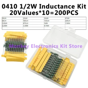 1Set 200PCS Inductor Assortment Kit 1UH-4.7MH 20values DIP Inductance Color Ring Inductor Assorted Kit