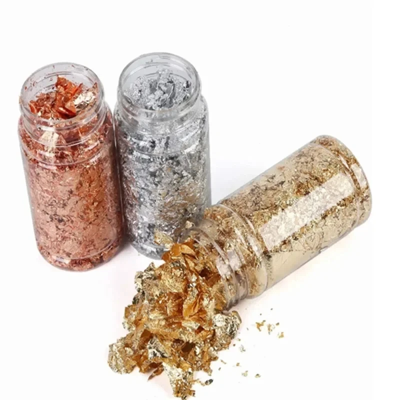 3g Golden Silvery Foil Decorative Paper Resin Mold Filling Resin Jewelry Making Metallic Foil Flakes For Nail Art Painting Craft - Image 6