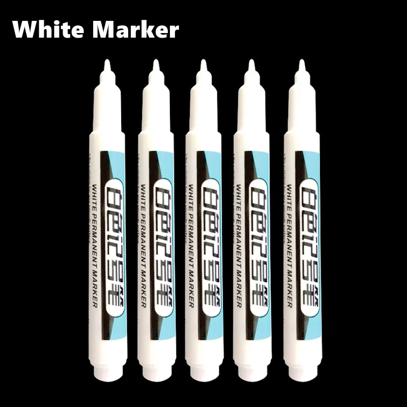 1/4Pcs White Permanent Paint Pen set for Wood Rock Plastic Leather Glass Stone Metal Canvas Ceramic Deep Hole Marker 0.7mm - Image 2