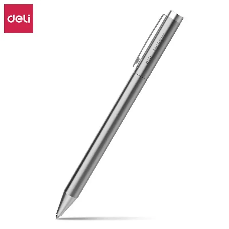 DELI Metal Sign Pen 0.5mm Gel Ink Pens Golden Silver Color Metallic Writing Pen Office Supplies - Image 4