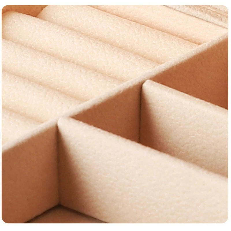 Velvet Jewelry Box For Women Necklace Ring Earrings Organizer Holder Travel Portable Zipper Square Jewelry Storage Case - Image 6