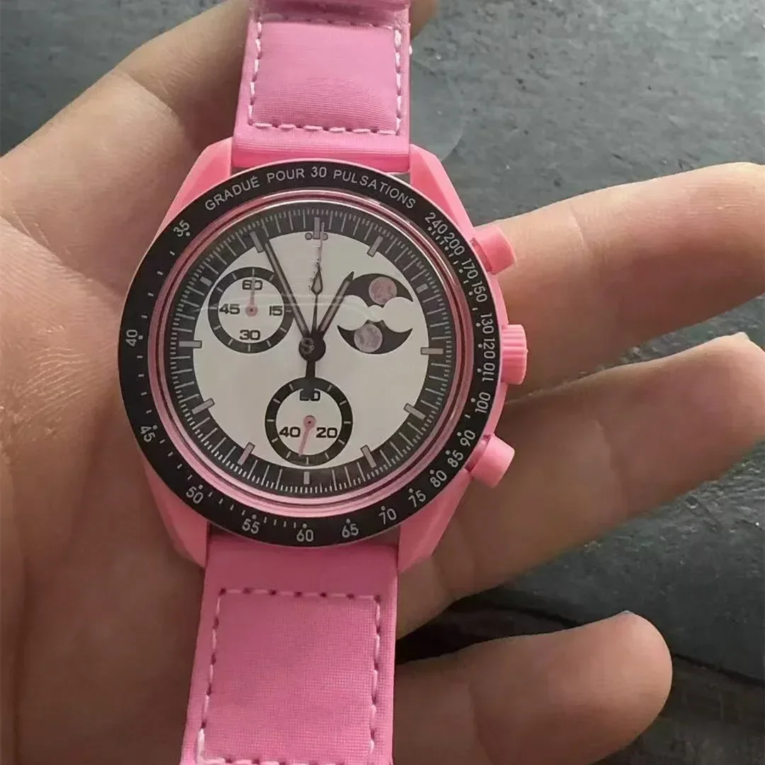 2025 Newest High Quality Wantch Men's and Women's Moon Mercury Quartz Chronograph Watch Celestial Galaxy Dial 6-Hand Hot Sale - Image 3