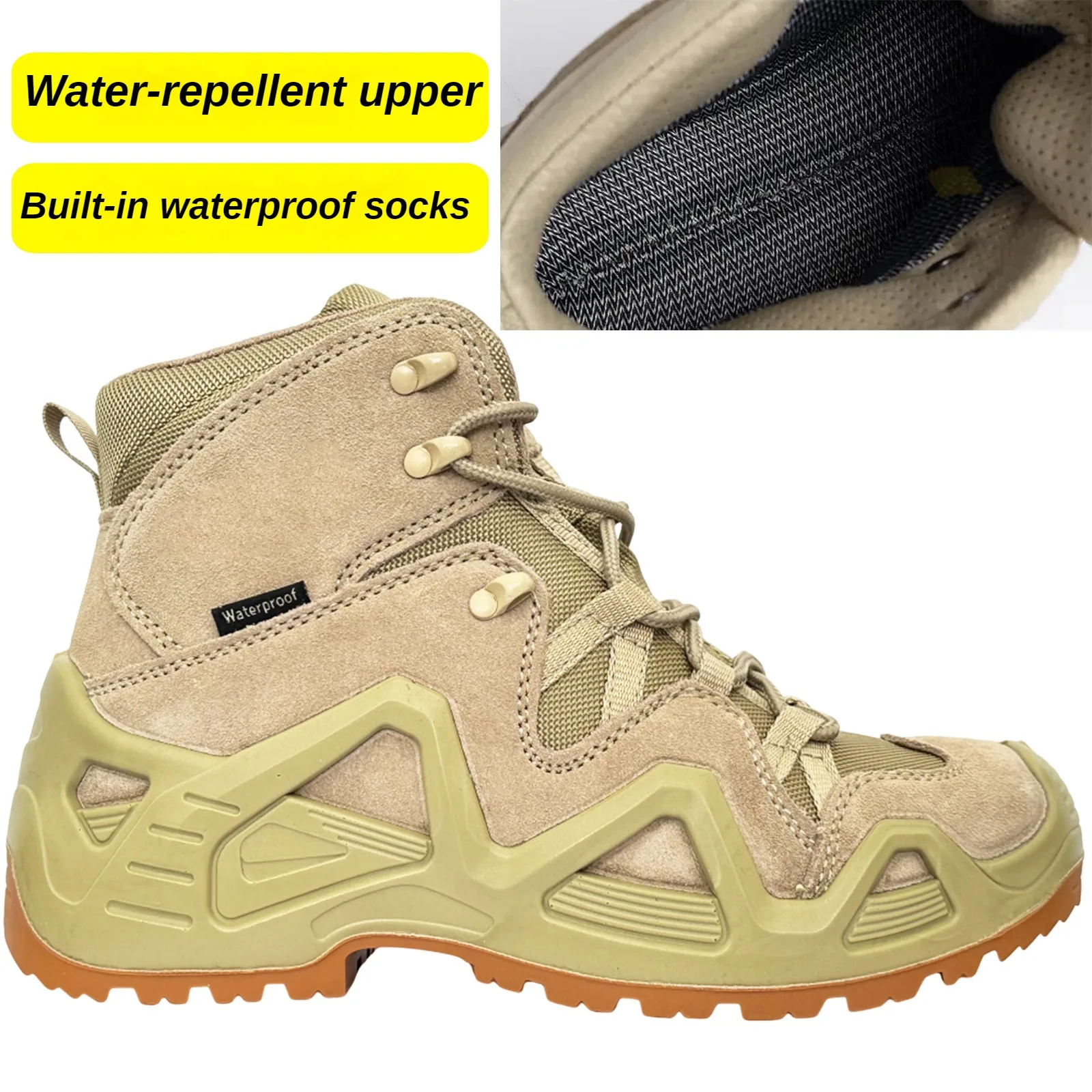 Mens Combat Tactical Boots WaterProof Outdoor Hiking Ankle Work Boots Climbing Botas Tacticas Militar Intervention Safety shoes - Image 7