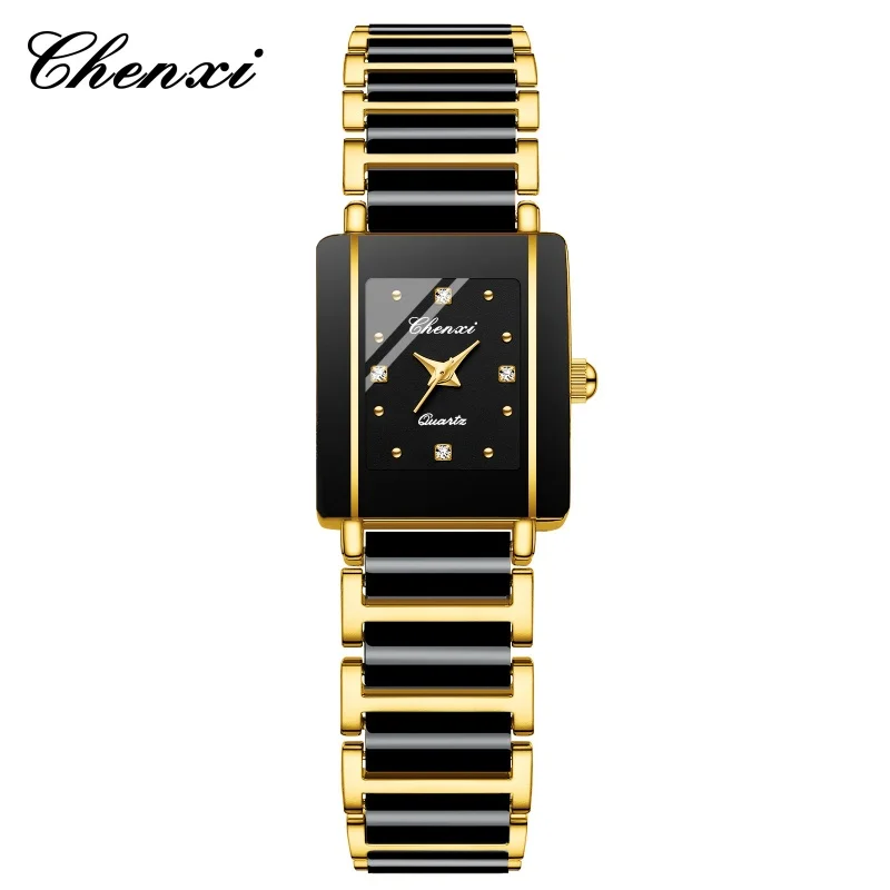 CHENXI 104A Brand Men Quartz Watch Elegant Square Dial reloj Ceramic Strap Waterproof Simple montre Lady Fashion Couple Watches - Image 14