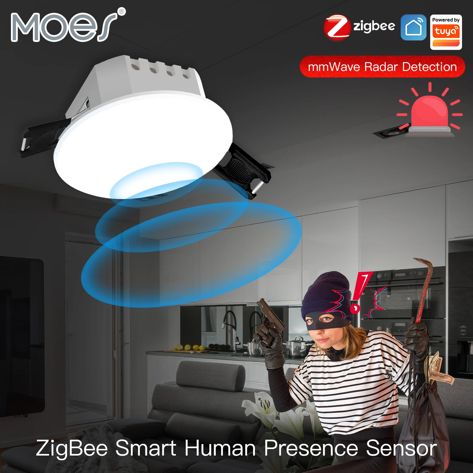 Tuya Smart ZigBee/WiFi Human Presence Detector Radar Detection Sensor Photometric 2 in 1 Function Smart Life Ceiling PIR Hub - Image 8