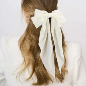 1/2 Pcs Fashion Solid Satin Spring Clip Sweet Bowknot Hairpins Women Elegant Bow Ribbon Hair Clip Hair Accessories for Girls ﻿