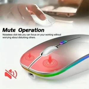 Wireless Mouse Rechargeable Silent LED Backlit Mice PC Laptop Computer Mous 2.4Ghz Receiver Bluetooth Dual Mode Optical Mice