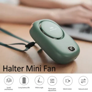 Hanging Neck Fan Portable Mini Fans with Adjustable Lanyard Bladeless USB Rechargeable Sports Cooling Fan for Kids Travel