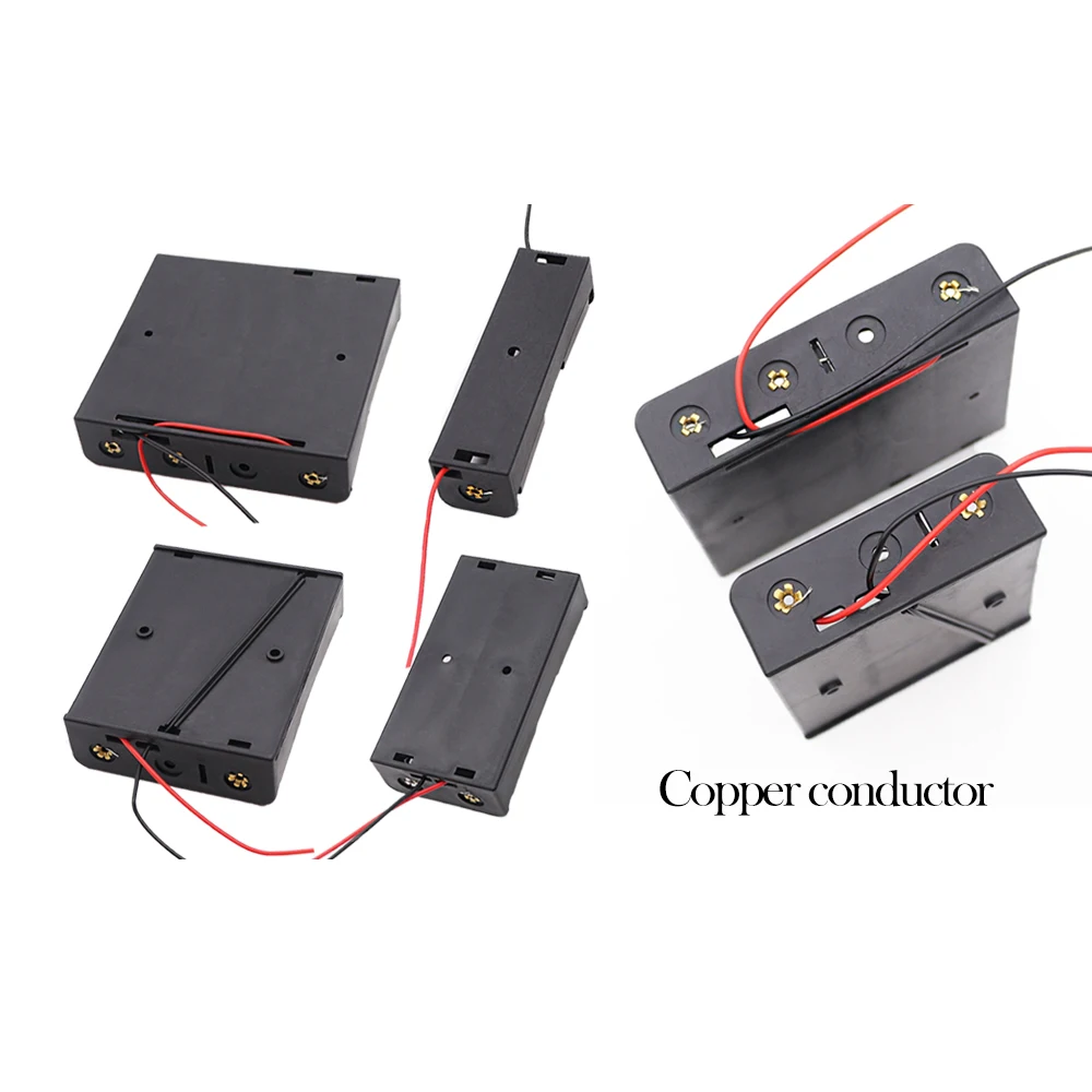 3pcs 18650 Battery Holder Box 1 Slot 3.7V Battery Storage Case 1/2/3/4 Cell Plastic Container with Connect Black Red Wires - Image 6