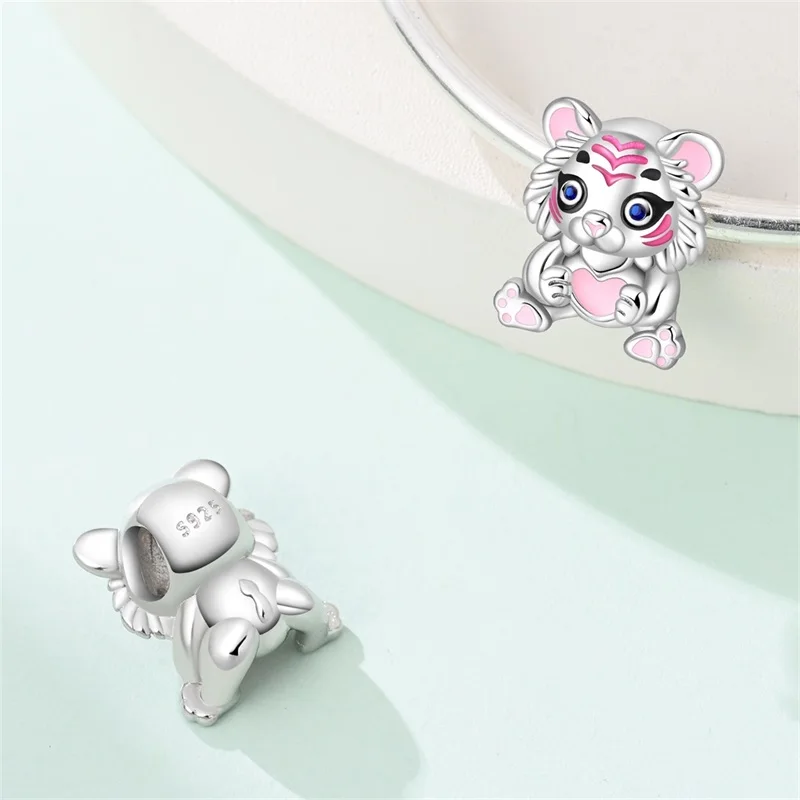 Original 925 Sterling Silver Charms Beads Cute Cat Dog Tiger Koala Animal Charm Pendant For Women Fine DIY Birthday Jewelry Gift - Image 4