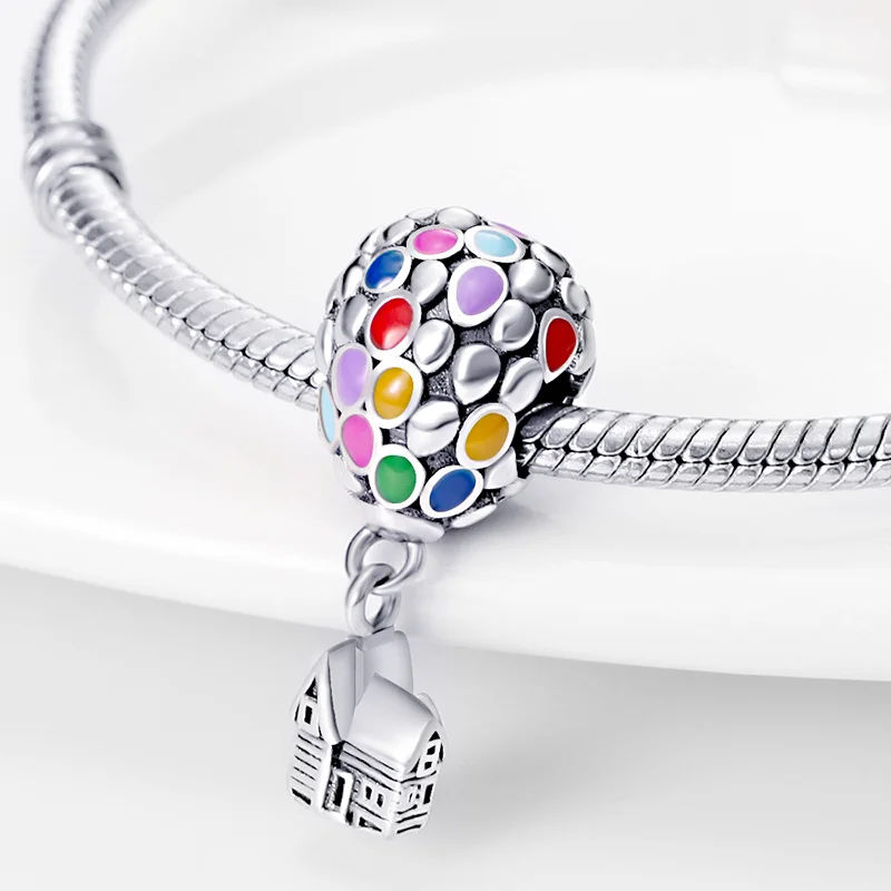 Hot Sale Charms Bead 925 Sterling Silver Pixar Up House & Balloons Dangle Fit Bangle Bracelet Necklace DIY Jewelry - Image 4
