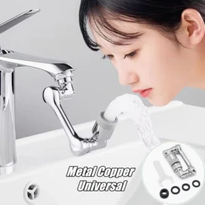 Metal Universal 1080 °Swivel Extension Faucet Aerator 2 Water Faucets Bubbler Nozzle for Kitchen Sink Tap Extender Sprayer Head