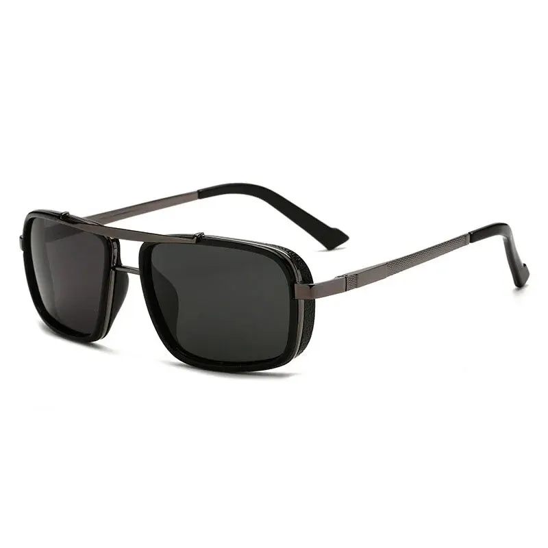 New Sunglasses Punk Sunglasses New Men's Square Uv400 Twin-beam Aviator Sunglasses - Image 5