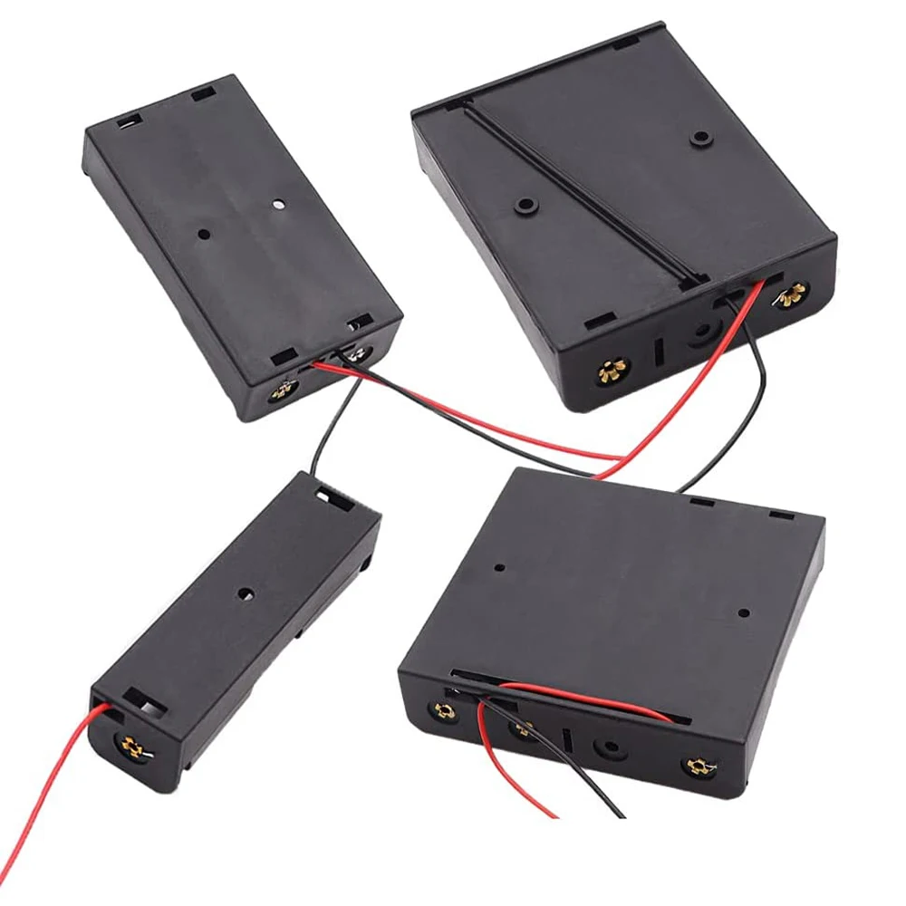 3pcs 18650 Battery Holder Box 1 Slot 3.7V Battery Storage Case 1/2/3/4 Cell Plastic Container with Connect Black Red Wires - Image 4