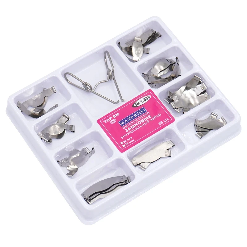 Dental Sectional Contoured Metal Matrices Matrix with Springclip No.1.330 Band Resin Clamping/Seperating Ring Dentist Tools - Image 7