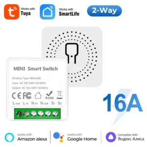 Tuya 16A MINI Wifi Switch DIY 2 way Remote Control Timer Relay Automation For Smart Life Work With Alexa Google Home Alice